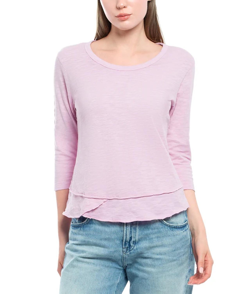 Wilt Clothing 3/4 Sleeve Shrunken Crew Mock Layer Tee