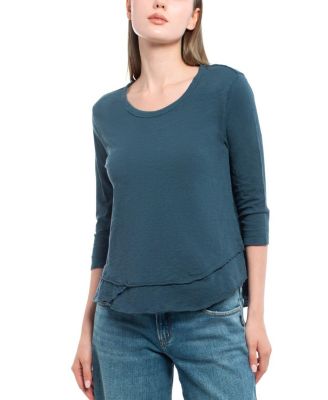 Wilt Clothing 3/4 Sleeve Shrunken Crew Mock Layer Tee
