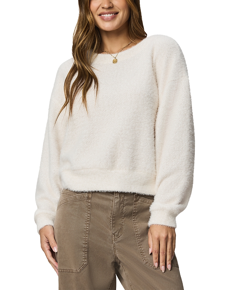 Splendid Fallon Fuzzy Crewneck In White