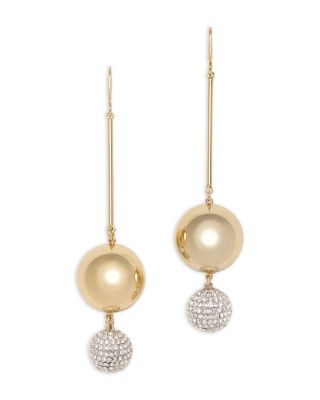 Tiffani Bead & Pav&eacute; Fireball Linear Drop Earrings