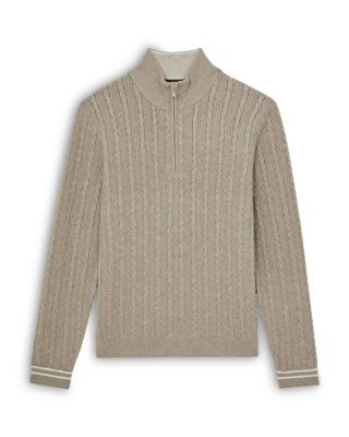 Tuscano Quarter Zip Cable Knit Sweater
