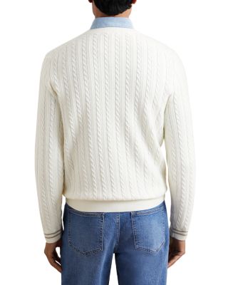 Luca Long Sleeve Cable Knit Crewneck Sweater