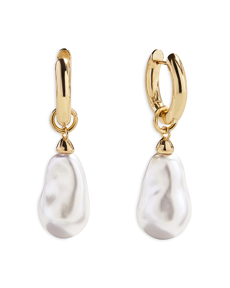 Baublebar Teagan Imitation Pearl Charm Hoop Earrings In Multi