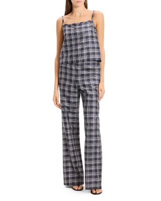 Fluid Silk Plaid Pants