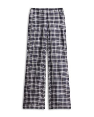 Fluid Silk Plaid Pants