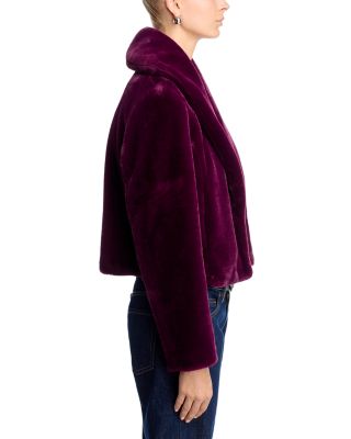 Shawl Collar Faux Fur Coat