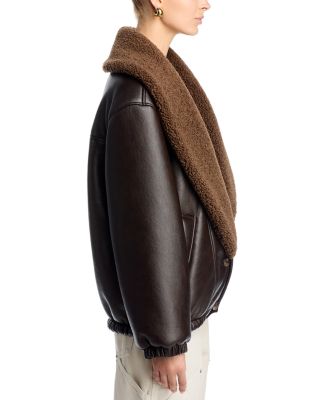 Icon Status Shawl Collar Faux Leather Coat
