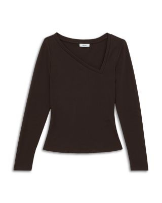 Felicity Asymmetric Neck Long Sleeve Top
