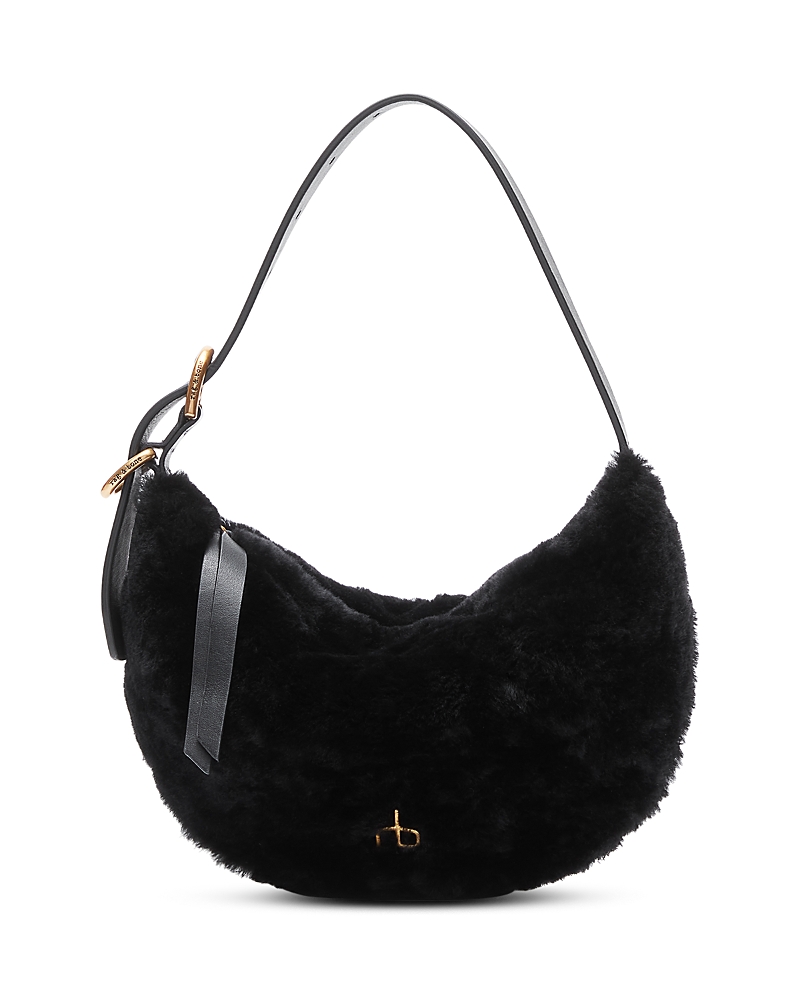Rag & Bone Mercer Small Genuine Shearling Hobo In Black