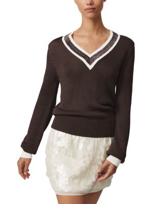 Courtney Beaded V Neck Sweater