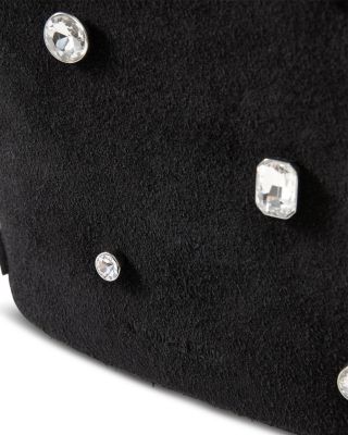 Crystal Embellished Leather Shoulder Bag