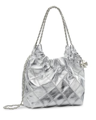 Fleming Mini Metallic Leather Hobo Bag