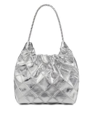 Fleming Mini Metallic Leather Hobo Bag