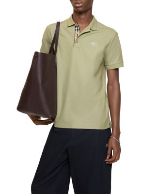 Burberry - Eddie Cotton Piqu&eacute; Equestrian Knight Embroidered Slim Fit Check Placket Polo Shirt