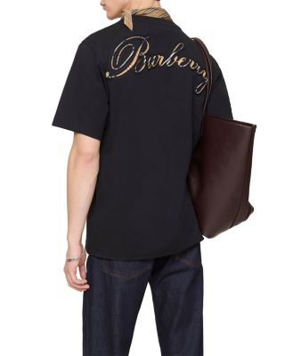 Ryan Check Cursive Logo Cotton T-Shirt