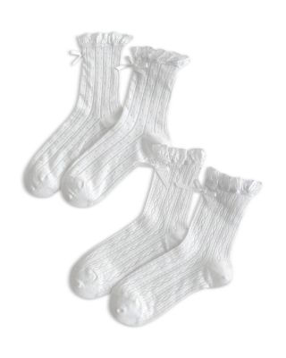 The Coquette Sheer Ribbon Socks - Set of Two
