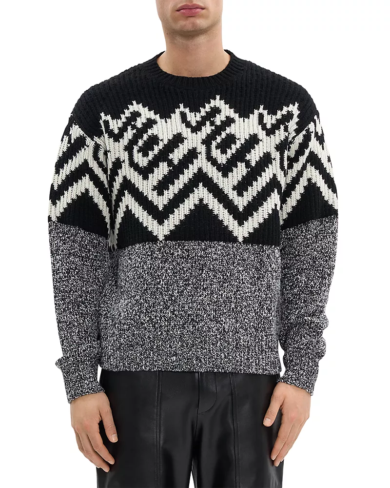 Helmut Lang Half Fair Isle Crewneck Sweater