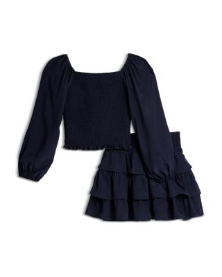 Girls' Long Sleeved Smocked Top & Smocked Waist Skirt, Big Kid - Exclusive	