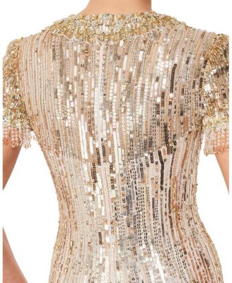 Nova Sequin-Embellished Keyhole-Neck Maxi Dress