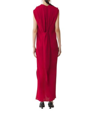  Long Knotted Satin Dress