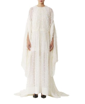  Long Dress In Plumetis Silk