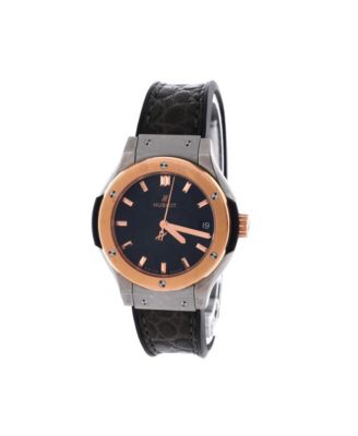 Classic Fusion Automatic Watch in Titanium with Rose Gold and Alligator 33mm