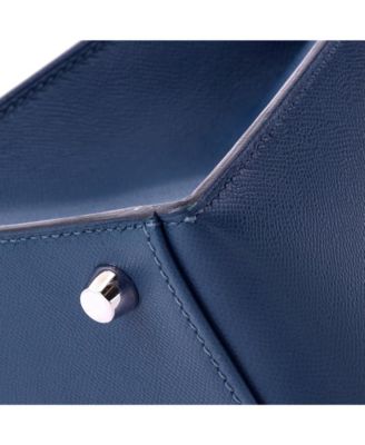 Kelly 28 Handbag Blue Madame with Palladium Hardware