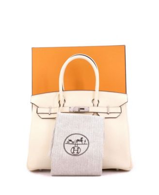 Birkin 30 Handbag Light Clemence with Palladium Hardware
