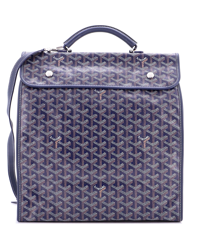 Pre-owned Pre-owned Goyard  Goyard Saint Leger Briefcase Backpack Coated Canvas In Blue
