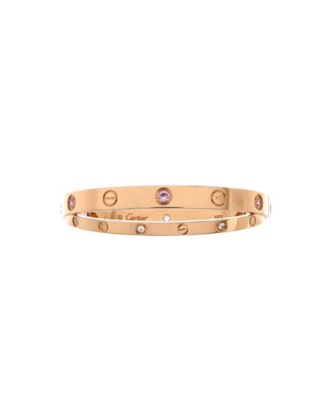  Double Love Bracelet 18K Rose Gold with Pink Sapphires and Diamonds