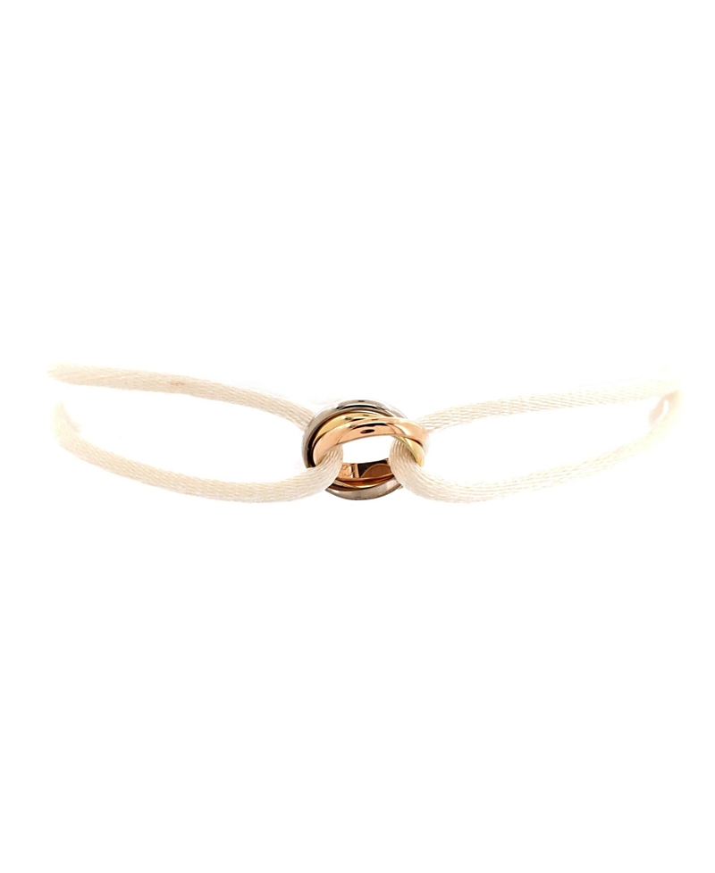 Pre-owned Pre-owned Cartier  Cartier Trinity On Cord Bracelet Silk Cord With 18k Tricolor Gold