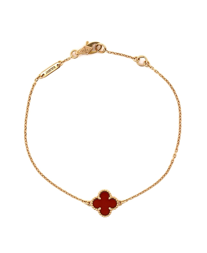 Pre-owned Pre-owned Van Cleef & Arpels  Van Cleef & Arpels Sweet Alhambra Bracelet 18k Rose Gold And Carnelian