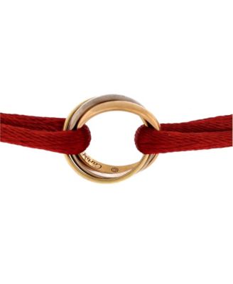  Trinity On Cord Bracelet Silk Cord with 18K Tricolor Gold