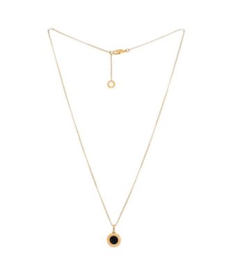  Bvlgari Bvlgari Pendant Necklace 18K Gold with Onyx, 16 - 17"
