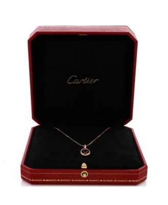  Double C de Cartier Pendant Necklace 18K Rose Gold and Diamonds, 15 - 16.25"