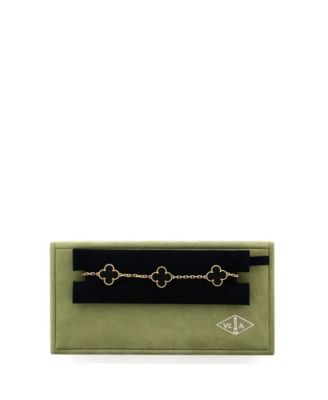  Vintage Alhambra 5 Motifs Bracelet 18K Gold and Onyx