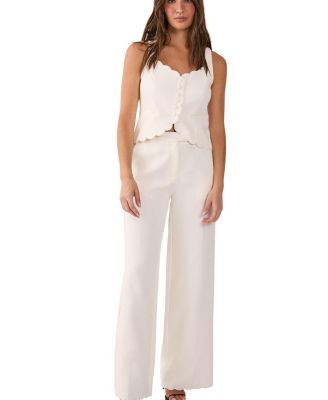  Embroidered Tailored Wide Leg Pants