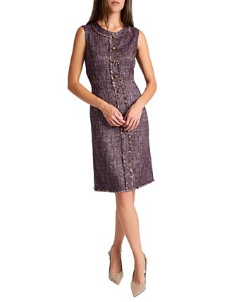 Laura Sleeveless Sheath Dress in Lightweight Tweed