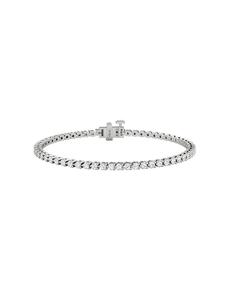 Vrai Tennis Bracelet, Petite In 14k Gold, 2.60ctw Round Brilliant Lab Created Diamonds, 7" In Metallic