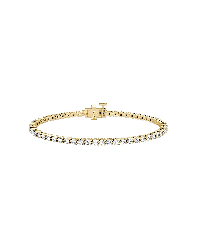 Vrai Tennis Bracelet, Petite In 14k Gold, 2.60ctw Round Brilliant Lab Created Diamonds, 7" In Gold