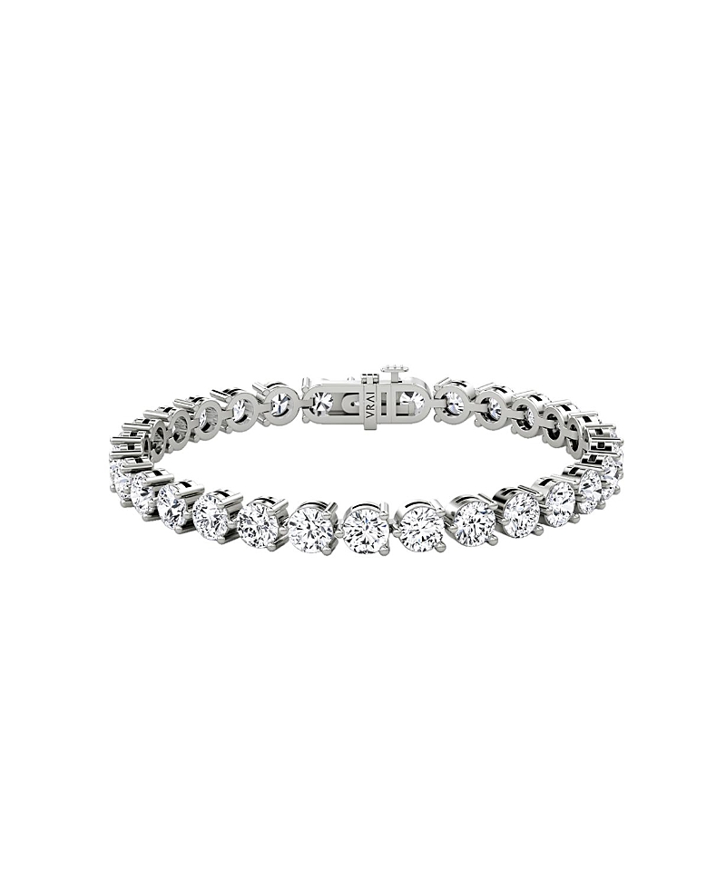Vrai Tennis Bracelet, Extra Large In 14k Gold, 15ctw Round Brilliant Lab Created Diamonds, 7" In Metallic
