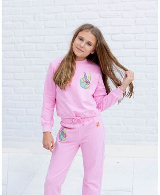  Girls' Peace Embroidered Jogger Set - Little Kid, Big Kid