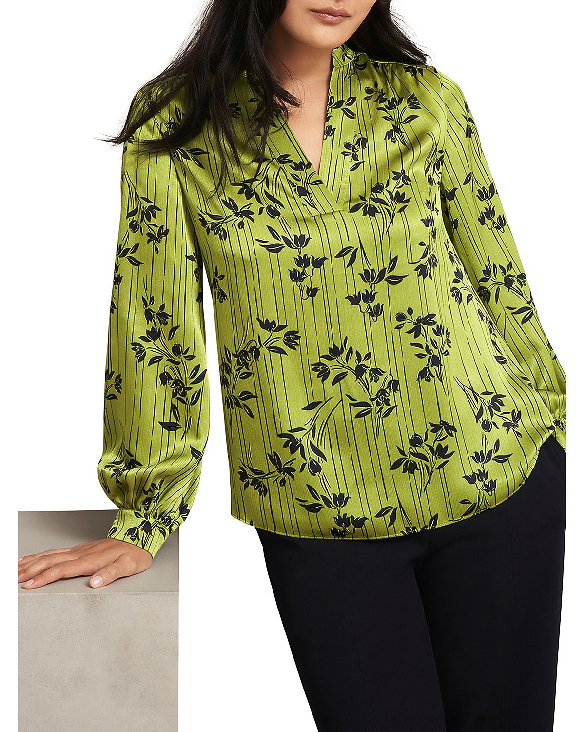 Hobbs London Fara Split Neck Top