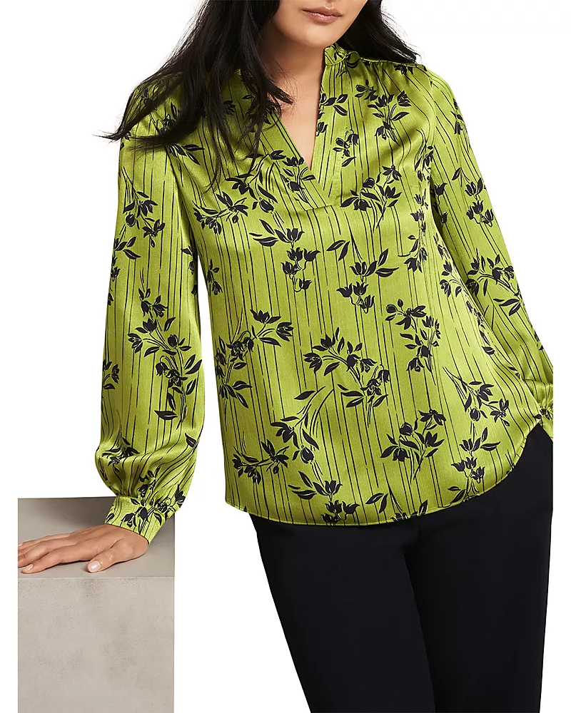 Hobbs London Fara Split Neck Top