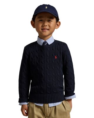 Boys&#39; Cable-Knit Cotton Sweater - Little Kid