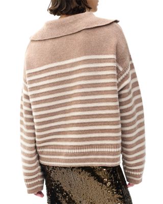 Raven Stripe Half Zip Sweater