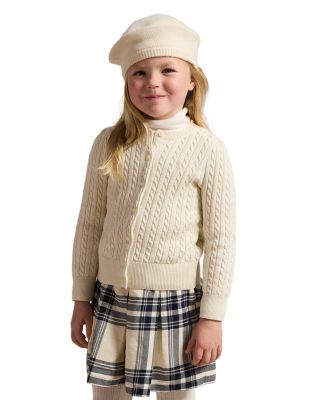 Girls' Metallic Cable Cotton Blend Cardigan - Little Kid