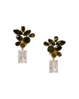 Bonne Annee Cubic Zirconia Cluster Drop Earrings