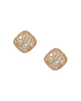 Crushed Pav&eacute; Cushion Stud Earrings