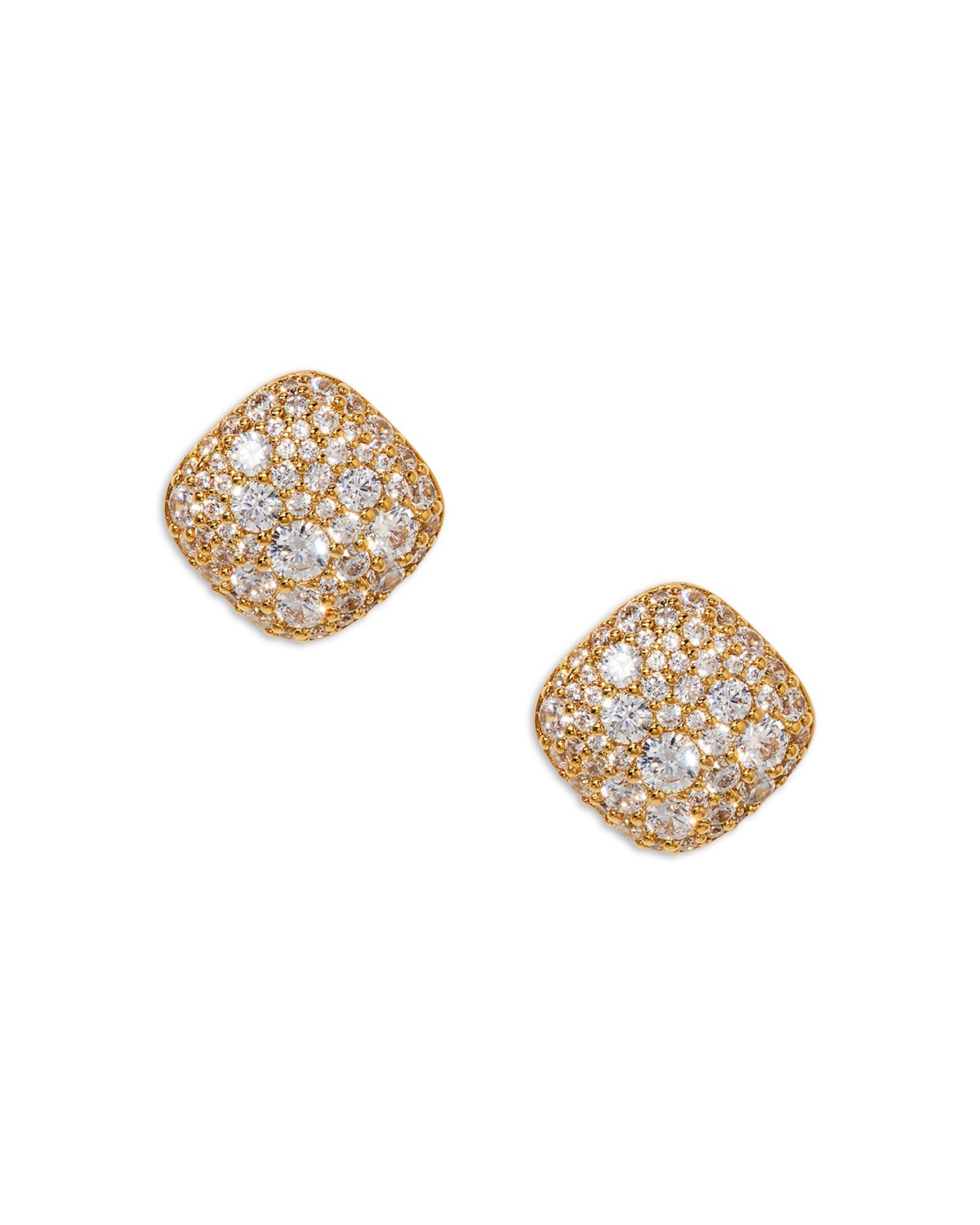 Crushed Pavé Cushion Stud Earrings